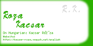 roza kacsar business card